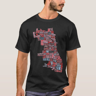 Chicago grannskapkarta t-shirt