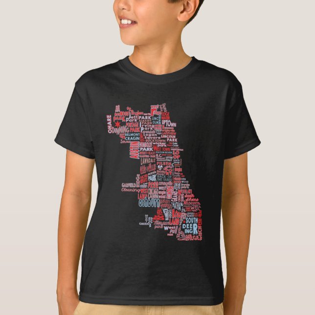 Chicago grannskapkarta t shirt (Framsida)