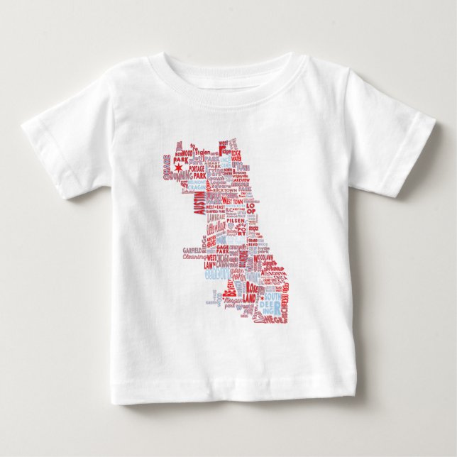 Chicago grannskapkarta tee (Framsida)