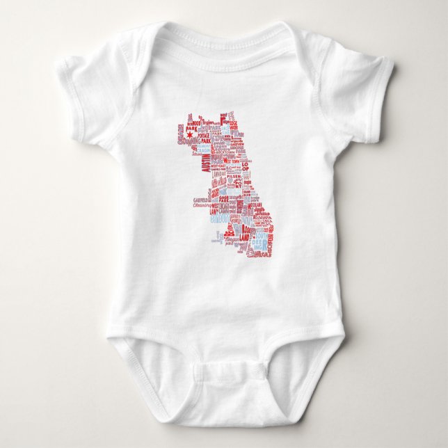 Chicago grannskapkarta tee (Framsida)