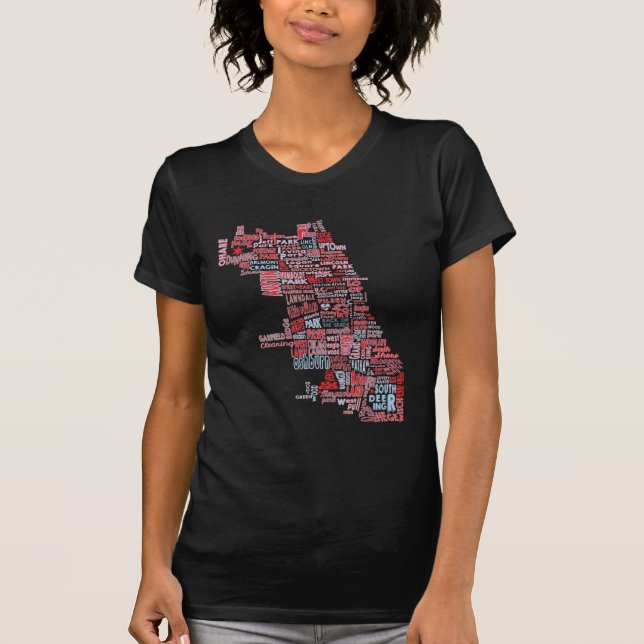 Chicago grannskapkarta tee (Framsida)