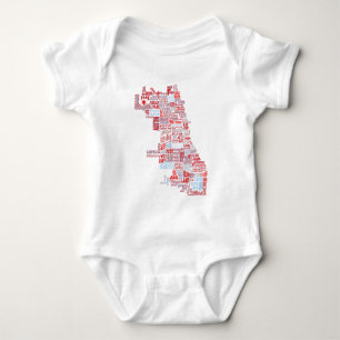 Chicago grannskapkarta tee shirt