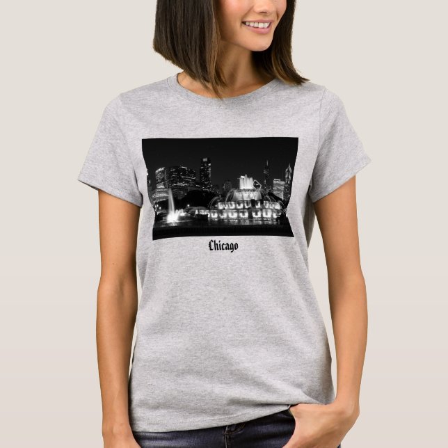 Chicago Grant Park Gråskala T-Shirt (Framsida)