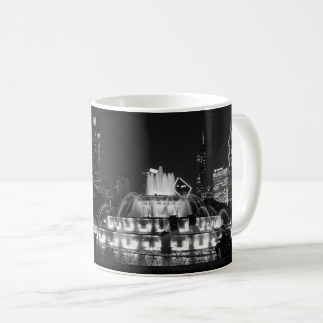 Chicago Grant Park Grayscale Coffee Mugg (Framsida höger)