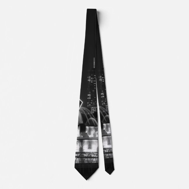 Chicago Grant Park Grayscale Neck Tie Slips (Framsida)