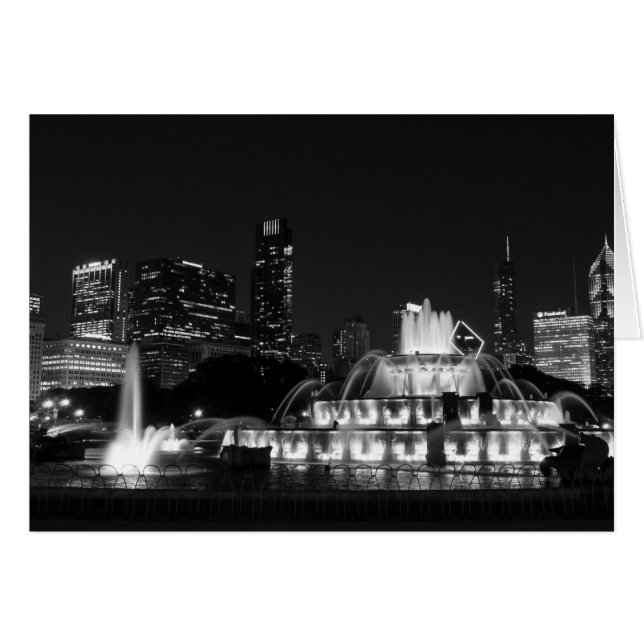 Chicago Grant Park Grayscale OBS Kort (Framsidan Horizontal)