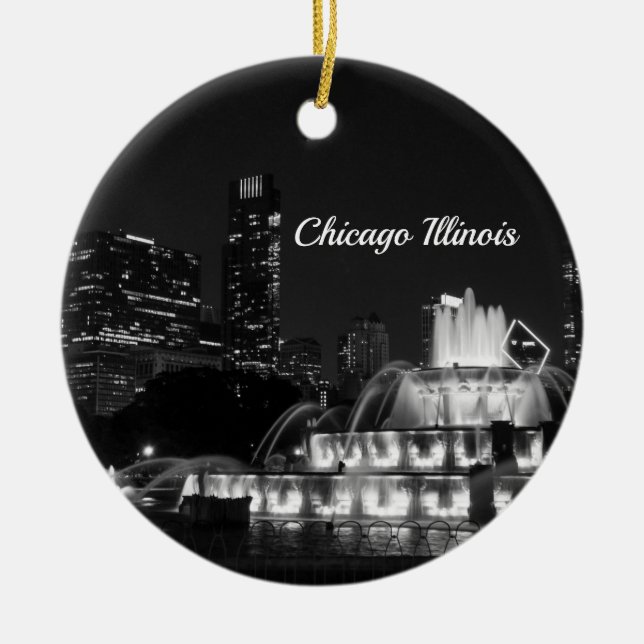Chicago Grant Park Grayscale Ornament Souvenir (Framsidan)