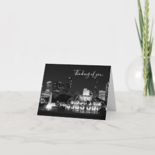 Chicago Grant Park Grayscale Thinking of You Card Kort