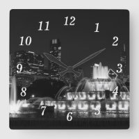 Chicago Grant Park Grayscale Wall Clock