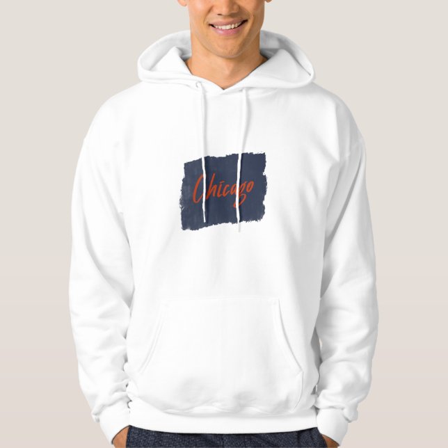 Chicago Handskriftlig Typografi Hoodie (Framsida)