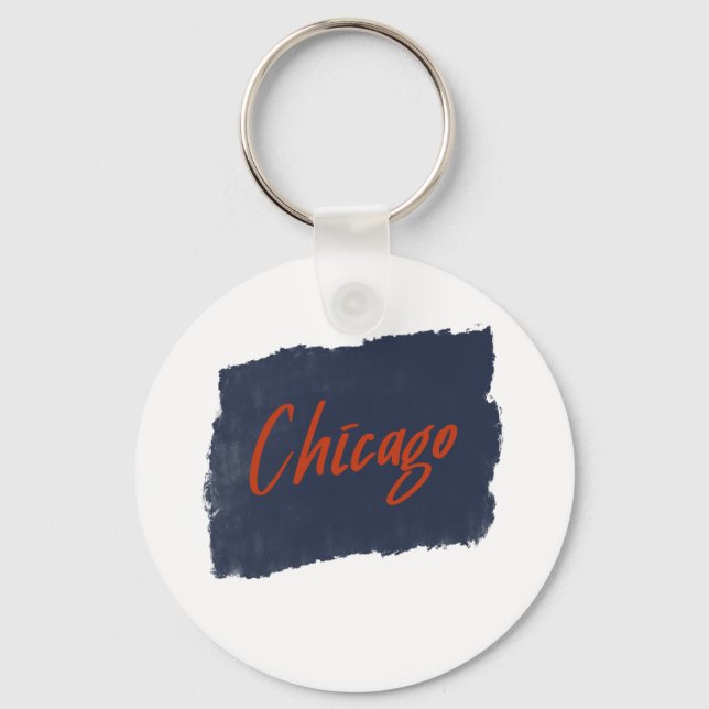 Chicago Handskriftlig Typografi Nyckelring (Framsida)