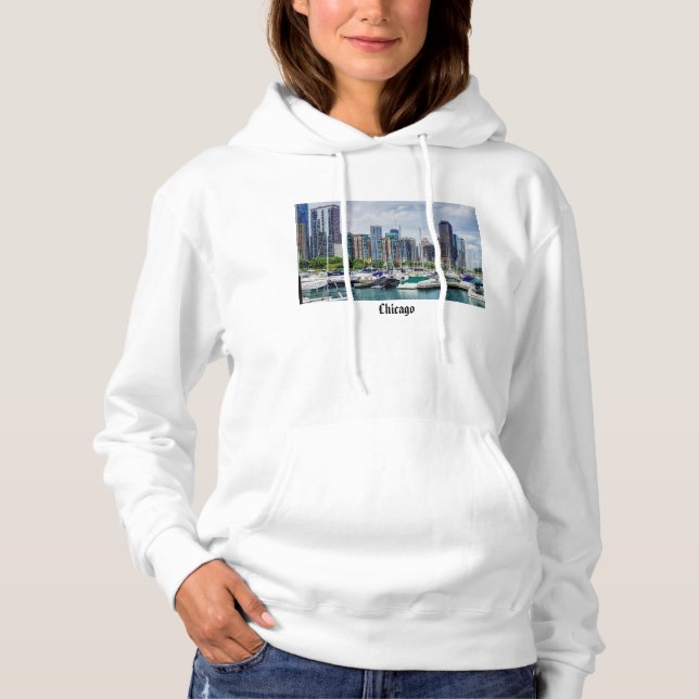 Chicago Harbor Hoodie T Shirt (Framsida)
