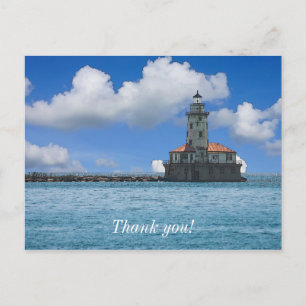 Chicago Harbor Lighthouse Painterly Tack Vykort