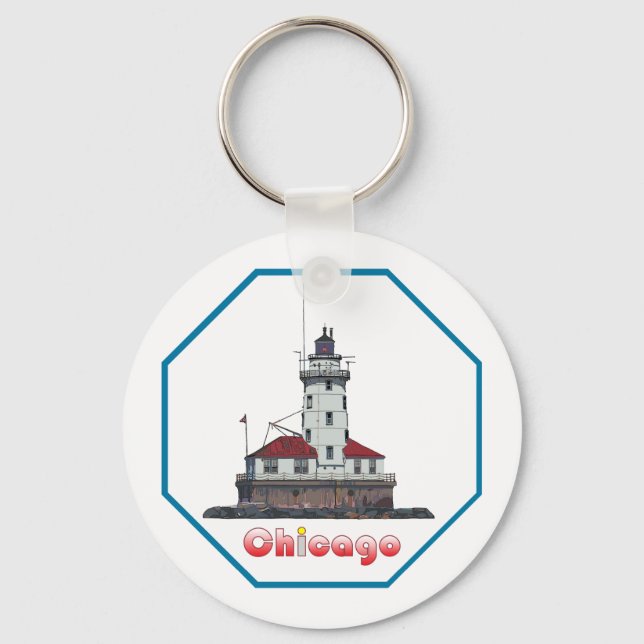 Chicago Harbour Light Nyckelring (Framsida)