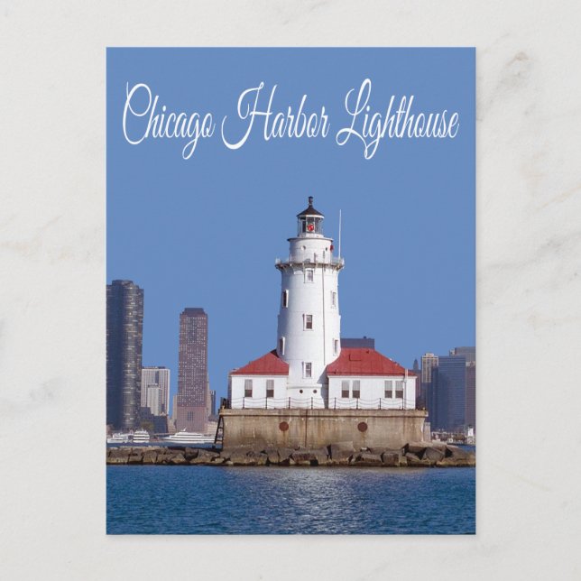 Chicago Harbour Lighthouse, Chicago Illinois USA Vykort (Framsida)