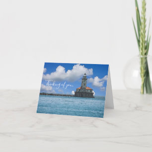 Chicago Harbour Lighthouse Painterly Card Kort