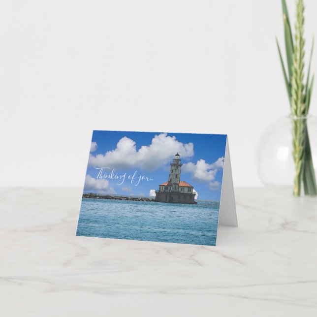 Chicago Harbour Lighthouse Painterly Card Kort (Framsida)