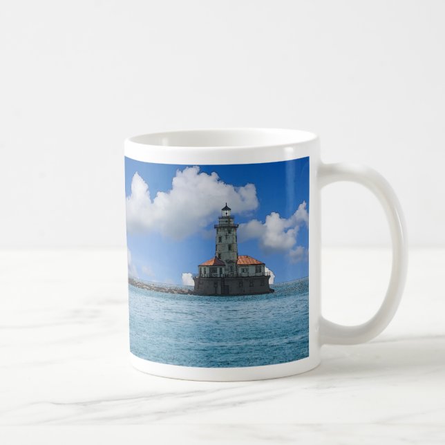 Chicago Harbour Lighthouse Painterly Coffee Mugg (Höger)