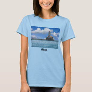 Chicago Harbour Lighthouse Painterly T-Shirt