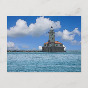 Chicago Harbour Lighthouse Painterly Vykort