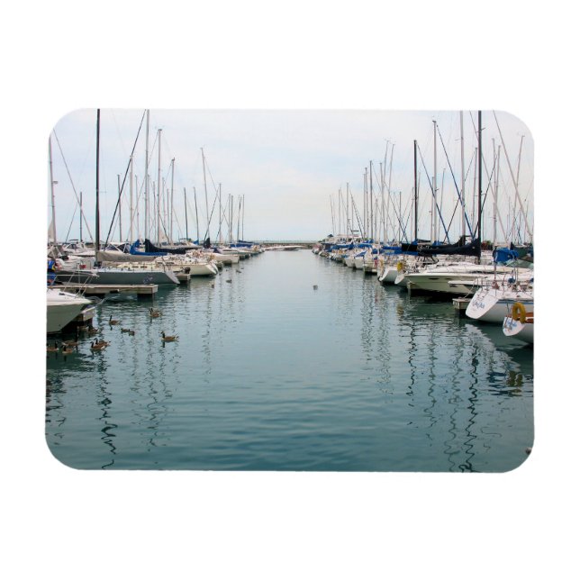 Chicago Harbour - Sailboat - Magnet (Horisontell)