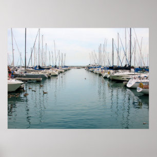 Chicago Harbour - Segelbåtar på Rest Poster