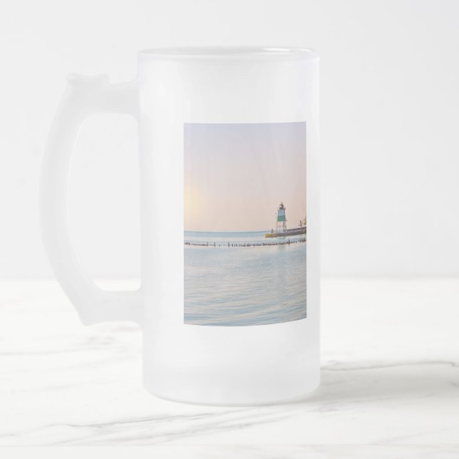 Chicago Harbour Southeast Lighthouse Frostat Ölglas (Vänster)
