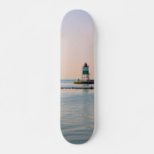 Chicago Harbour Southeast Lighthouse Mini Skateboard Bräda 18,5 Cm