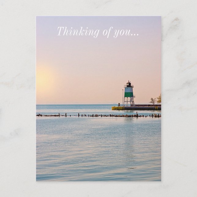 Chicago Harbour Southeast Lighthouse-tankning av U Vykort (Framsida)