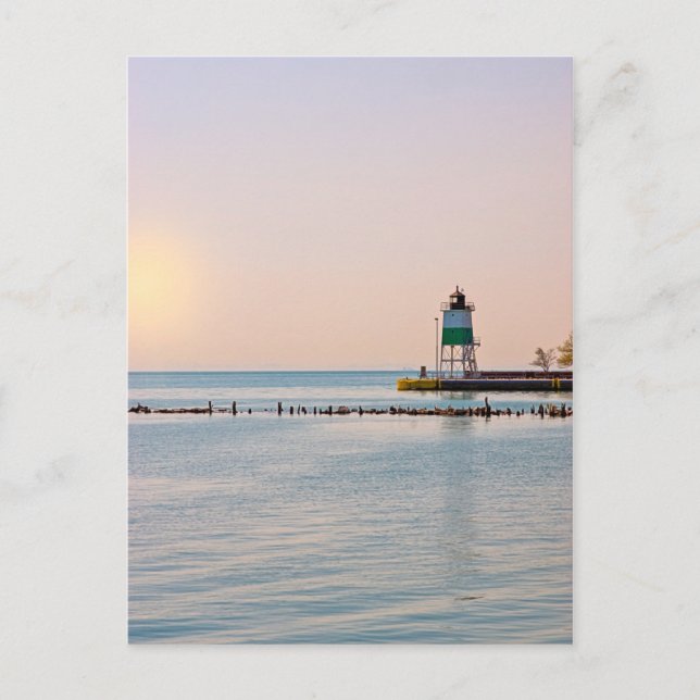 Chicago Harbour Southeast Lighthouse Vykort (Framsida)