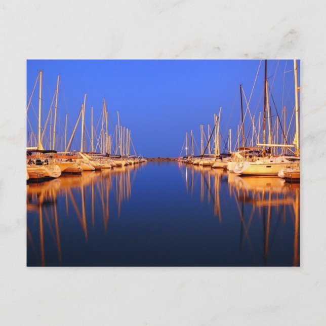 Chicago Harbour vid Dusk Vykort (Framsida)