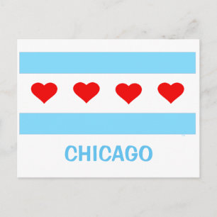 Chicago Heart Flagga-vykort Vykort