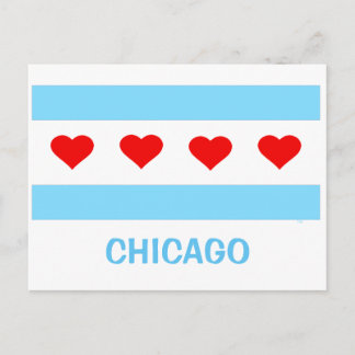 Chicago Heart Flagga-vykort Vykort