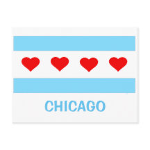 Chicago Heart Flagga-vykort