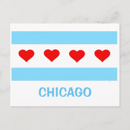 Chicago Heart Flagga-vykort Vykort