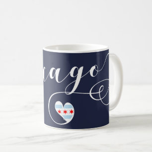 Chicago Heart Mugg, Illinois Kaffemugg