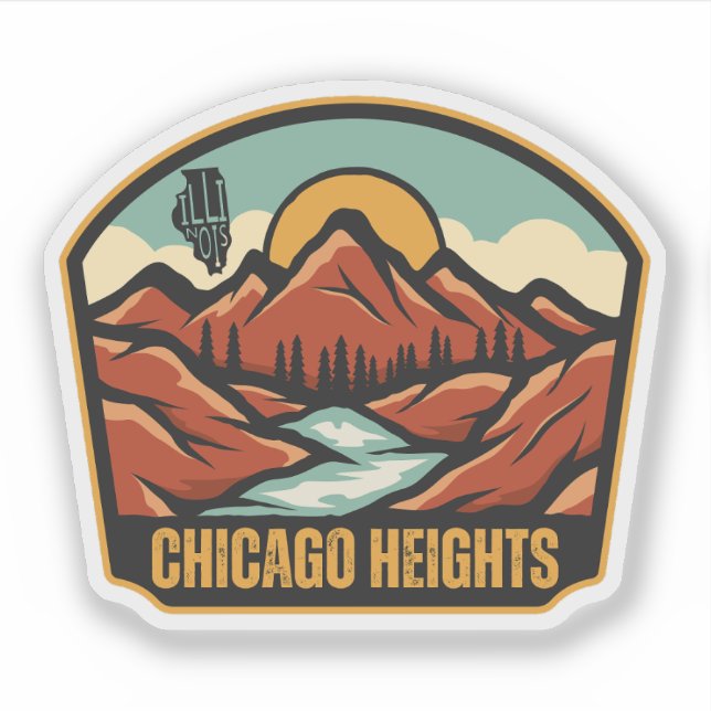 Chicago Heights, Illinois  Klistermärken (Framsida)