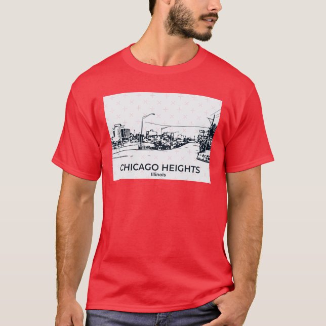 Chicago Heights Illinois T Shirt (Framsida)