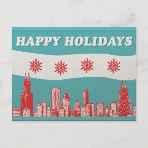Chicago Helgdag Post Card Helg Vykort