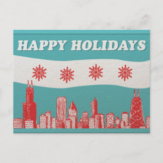 Chicago Helgdag Post Card Helg Vykort