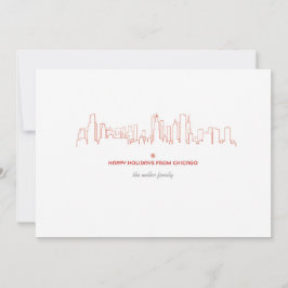 Chicago helgdaghorisont - med att matcha kuvertet julkort