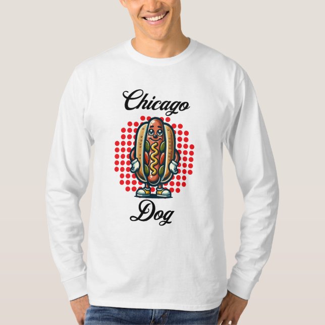 Chicago Hett hund Retro Pop Art T Shirt (Framsida)