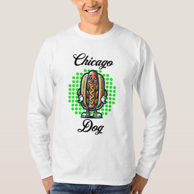 Chicago Hett hund Retro Pop Art T Shirt (Framsida)