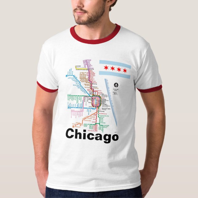 Chicago… hjärta av den Amerika T-tröja T-shirt (Framsida)