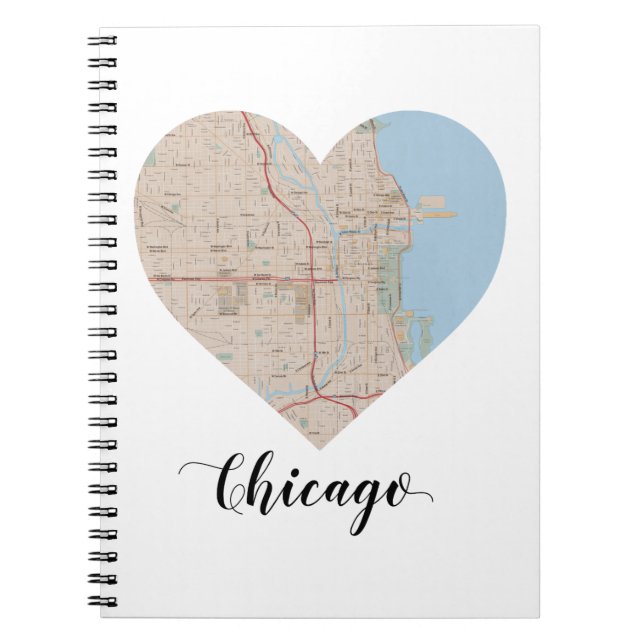 Chicago hjärtakarta anteckningsbok med spiral (Framsidan)