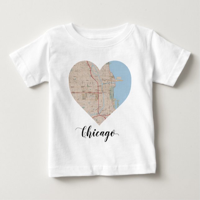 Chicago hjärtakarta t shirt (Framsida)