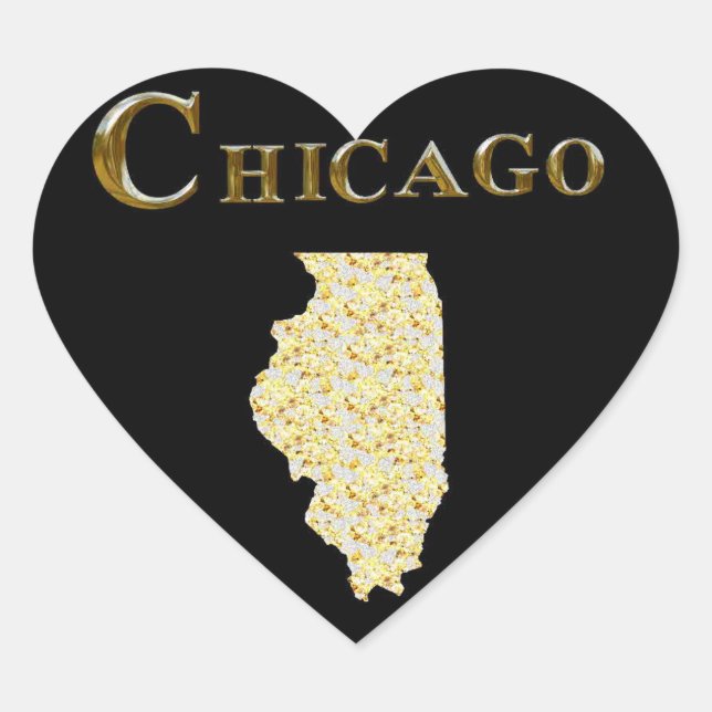 CHICAGO HJÄRTFORMAT KLISTERMÄRKE (Framsida)