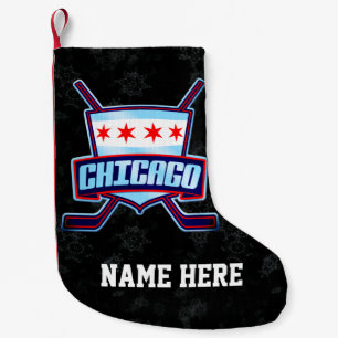 Chicago Hockey Flagga jul Stocking, Customize Liten Julstrumpa