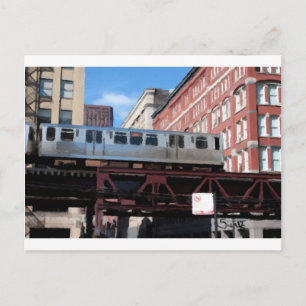 Chicago Högbanetåg Vykort