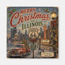 Chicago Holiday Route 66 Minne Magnet